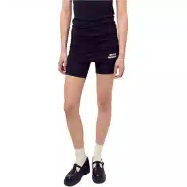 MARDI MERCREDI SS25 PANTSKIRT DOUBLE LABEL SHIRRING_BLACK