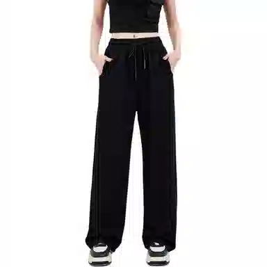 木果果木 慵懒阔腿通勤松弛感百搭宽松纯色休闲裤 女款