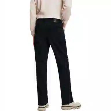 九牧王男裤专家 加厚直筒无褶车缝牛仔裤 男款 深蓝色