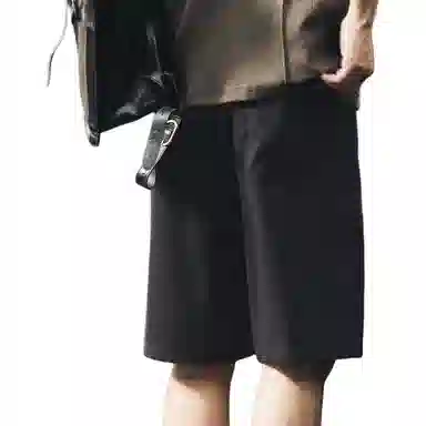 格蓝鹿 高街宽松中性穿搭通勤百搭耐磨五分中裤美式潮流小香风帅气个性休闲短裤 男女同款