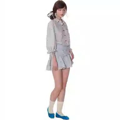 苏九儿 甜美穿搭条纹衬衫长袖连衣裙 女款