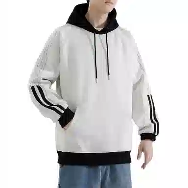 太子龍 宽松连帽条纹长袖卫衣 男女同款