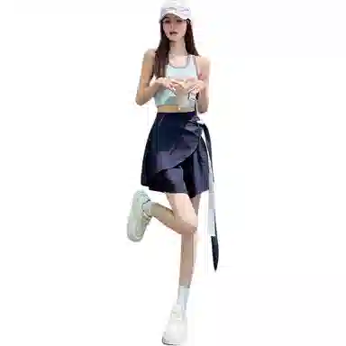 丝絮丝绸 高级感两片式蕾丝阔腿女高腰冰丝设计感气质裤五分裤休闲短裤 女款