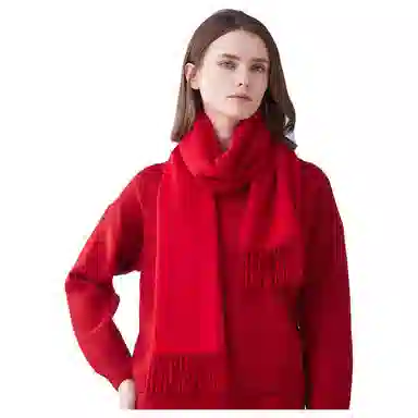 恒源祥 纯色加厚保暖 山羊绒 绒线围巾 女款