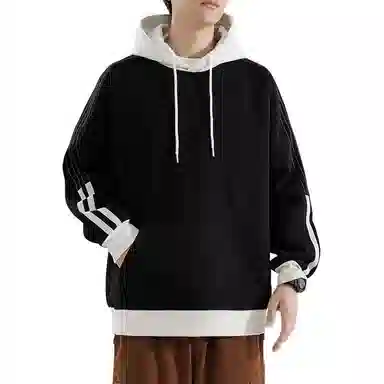 太子龍 宽松连帽条纹长袖卫衣 男女同款