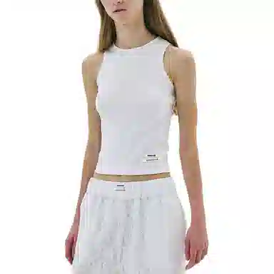 MARDI MERCREDI SS25 BASIC TANK DOUBLE LABEL_IVORY