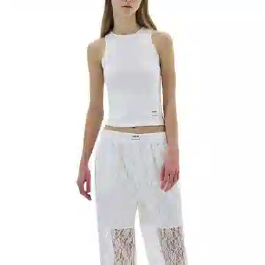MARDI MERCREDI SS25 BASIC TANK DOUBLE LABEL_IVORY