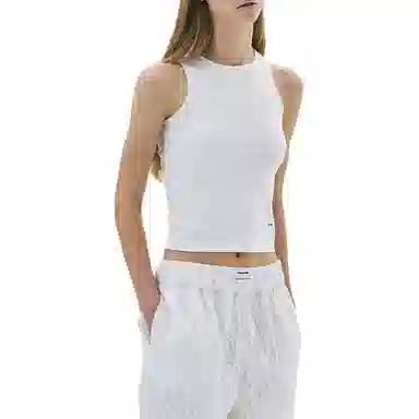 MARDI MERCREDI SS25 BASIC TANK DOUBLE LABEL_IVORY