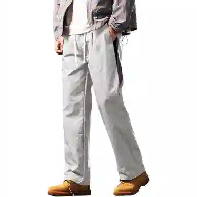 格蓝鹿 港风学生潮流宽松直筒薄款小众拼接工装裤子美式潮牌清新文艺复古学院户外休闲裤 男女同款