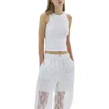 MARDI MERCREDI SS25 BASIC TANK DOUBLE LABEL_IVORY