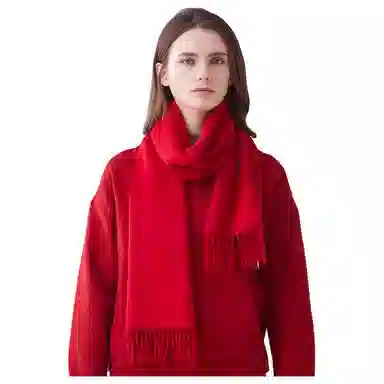 恒源祥 纯色加厚保暖 山羊绒 绒线围巾 女款