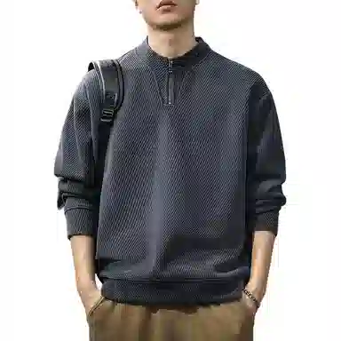 前进牛 宽松适中半高领卫衣 男款