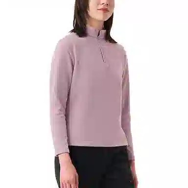 探路者 舒适保暖防风绒感外套 女款 雾光紫