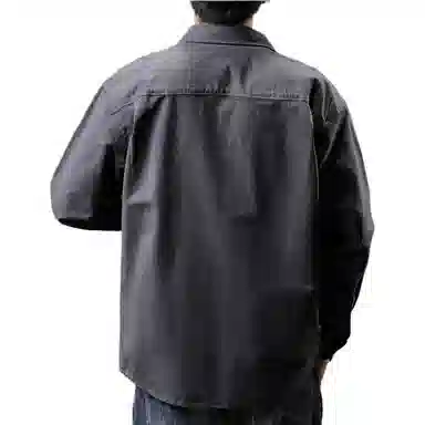 贵色 百搭纯棉设计感小众休闲高端美式文艺痞帅拼接撞色外套长袖衬衫 男女同款