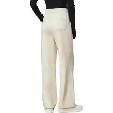 粉红玛琍 纯色简约系带休闲裤 女款 米色