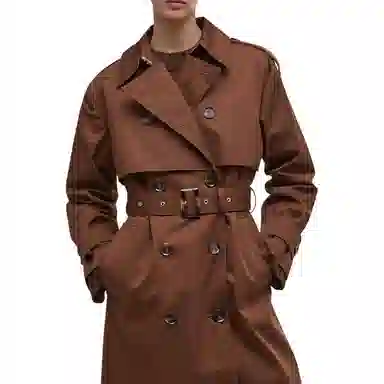 Barbour Double-Breasted Belted Trench Coat
