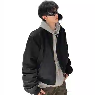 北欧攻略 美式复古潮流百搭翻领短款飞行员夹克 男女同款