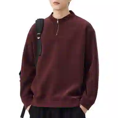 前进牛 宽松适中半高领卫衣 男款