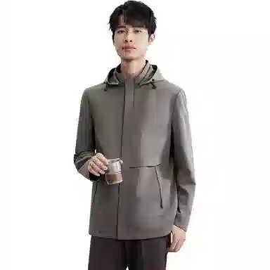 红豆 连帽可脱卸秋户外防风商务休闲夹克外套 男款