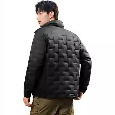 鸭鸭 纯色轻薄立领时尚简约百搭外套羽绒服 男款
