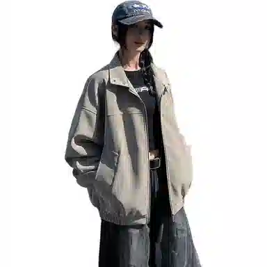 悍戈 美式复古扎染立领潮流百搭通勤外套夹克 男女同款