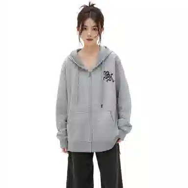 大卫贝肯 运动百搭休闲字母印花小众设计感舒适通勤柔软开衫套头连帽卫衣 男女同款