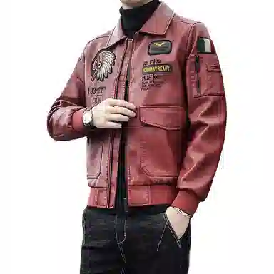 太子龍 外套克机车美式复古派克服巡航摩托车骑行服飞行员长袖皮衣 男款