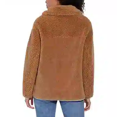 COACH FW22 Embroidered Lambswool Zip Jacket Brown