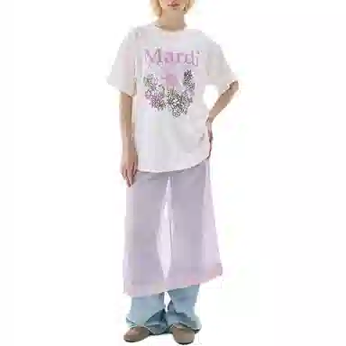 MARDI MERCREDI TSHIRT FLOWERMARDI JARDIN_CREAM PINKLAVENDER FW25T