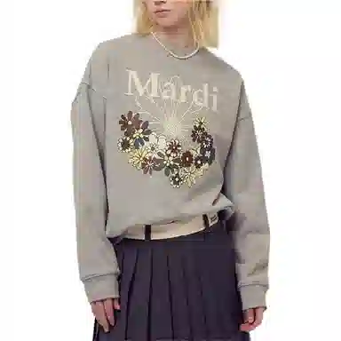 MARDI MERCREDI FW25 SWEATSHIRT FLOWERMARDI JARDIN_GREY IVORY
