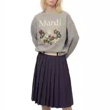 MARDI MERCREDI FW25 SWEATSHIRT FLOWERMARDI JARDIN_GREY IVORY