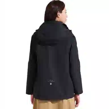 探路者  休闲舒适字母三合一  防风耐磨保暖防静电冲锋衣 女款 黑色