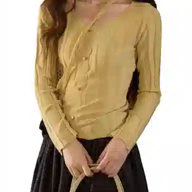 谜秀 弹力修身显瘦法式针织衫 女款