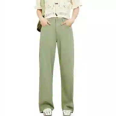 木果果木 休闲阔腿女遮肉裤子牛仔裤 女款