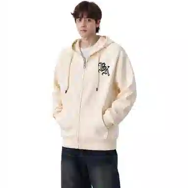 大卫贝肯 运动百搭休闲字母印花小众设计感舒适通勤柔软开衫套头连帽卫衣 男女同款