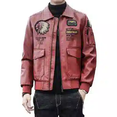 太子龍 外套克机车美式复古派克服巡航摩托车骑行服飞行员长袖皮衣 男款