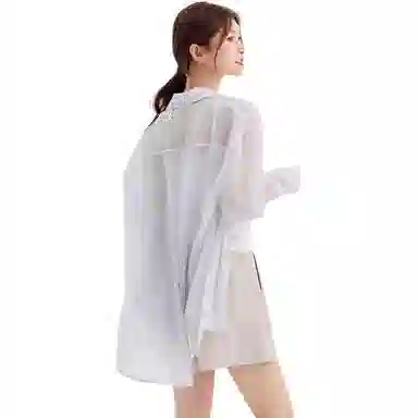 米子旗 条纹天丝微透防晒长袖衬衫 女款