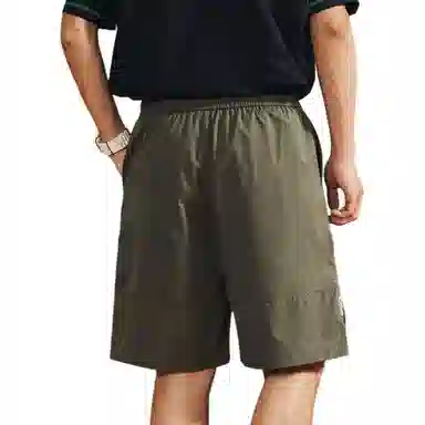 格蓝鹿 纯色薄款宽松运动休闲美式复古痞帅城市机能风格速干系带五分工装短裤 男女同款