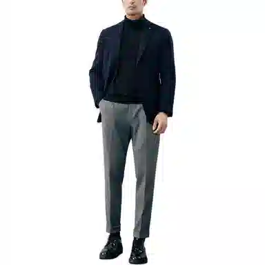 丹宁哲学 意式绅士 高端羊毛人字纹面料 秋冬男士修身西装 男款