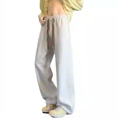西行纪 春秋季纹理设计感潮牌美式百搭日常显高显瘦宽松休闲裤 男女同款