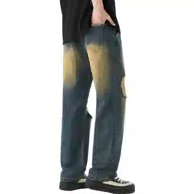 王者荣耀 美式高街复古做旧休闲长裤牛仔裤 男女同款