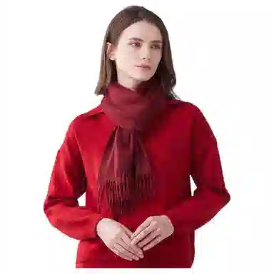 恒源祥 纯色加厚保暖 山羊绒 绒线围巾 女款