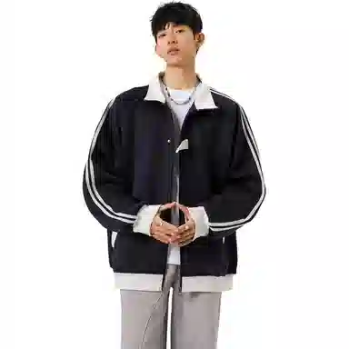 太子龍 美式拼接少年感百搭休闲条纹运动卫衣 男款