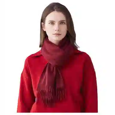 恒源祥 纯色加厚保暖 山羊绒 绒线围巾 女款