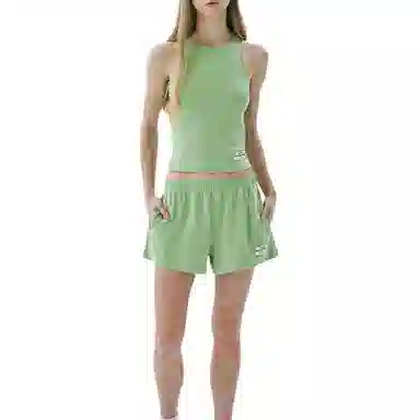 MARDI MERCREDI SS25 BASIC TANK DOUBLE LABEL_YELLOWGREEN