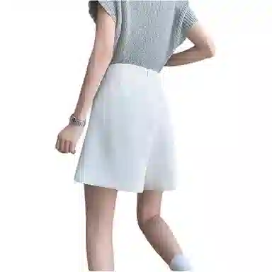 水中花 纯色高腰宽松阔腿休闲短裤 女款