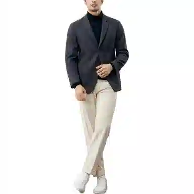 丹宁哲学 意式绅士 高端羊毛人字纹面料 秋冬男士修身西装 男款