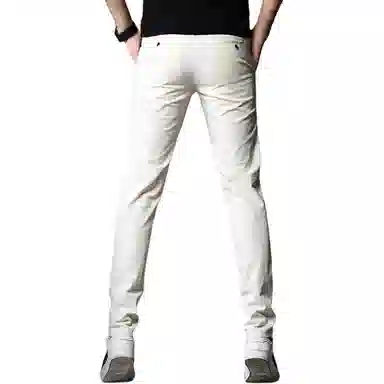 吉肯蒂 男士夏季薄款弹力修身裤子男纯色小脚男裤潮流款百搭长裤男休闲裤 男款
