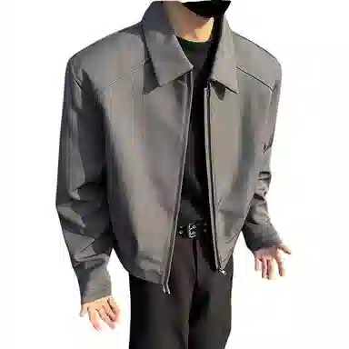 布客行 韩系复古垫肩短款翻领西装 日常通勤百搭氛围感夹克外套 男女同款