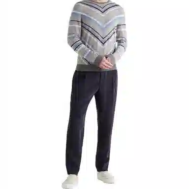 Armani Crewneck Wool Sweater Unisex Patterned